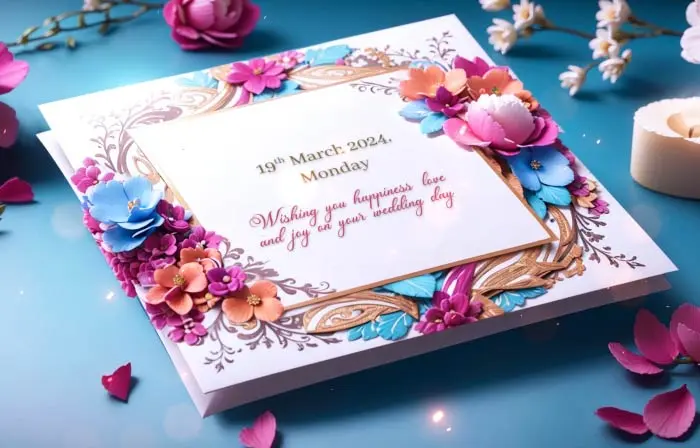 Exquisite 3D Colorful Floral Wedding Invitation Slideshow